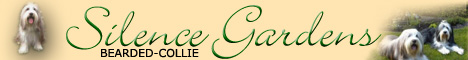 Banner Silence Gardens Bearded Collies